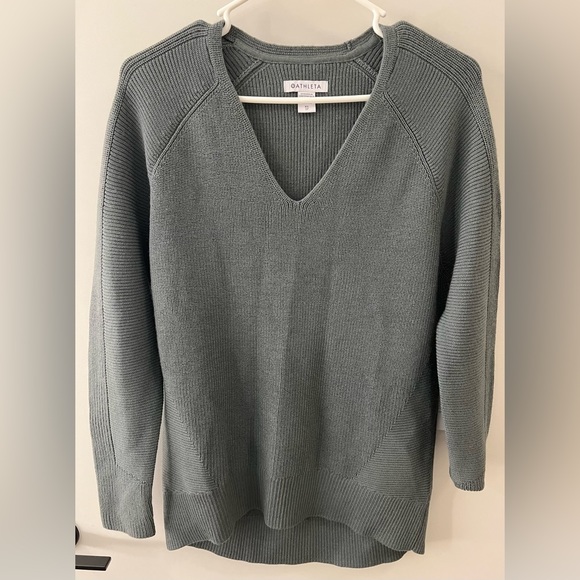 NWT Athleta Hanover V Neck Sweater Size XS Mist Grey - Picture 4 of 11